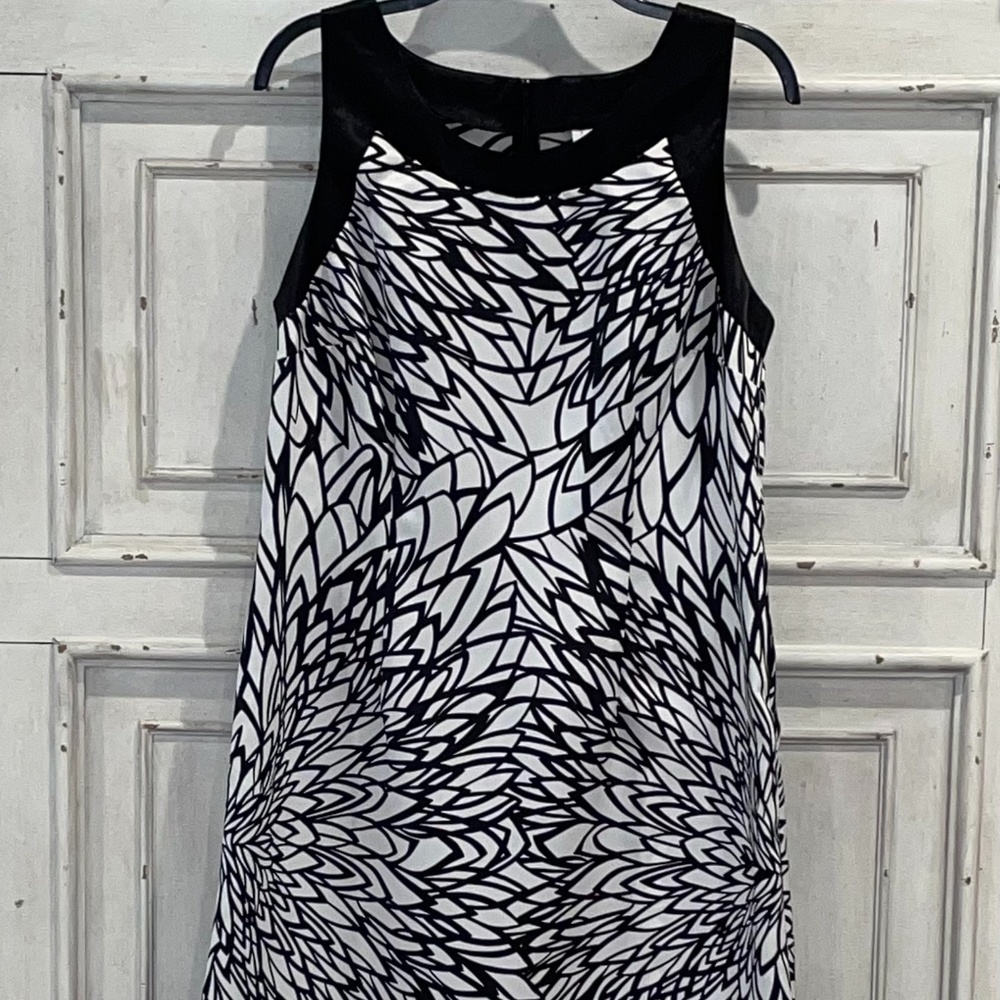 Dress Barn Black/White Satin Dress